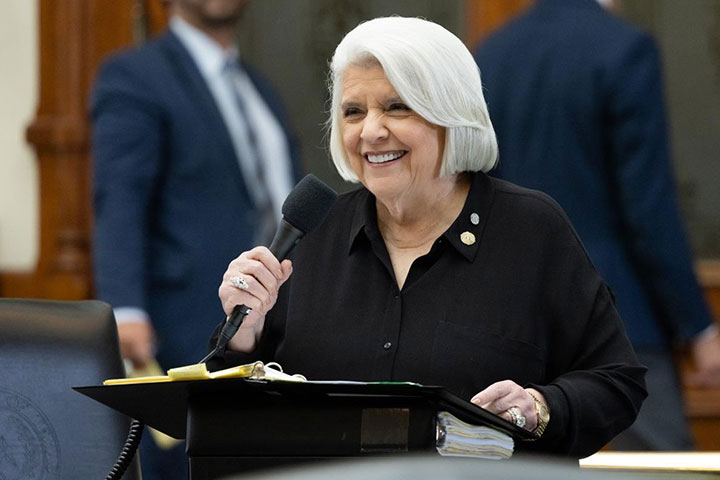 Photo: Dean Senator Judith Zaffirini speaks in the Senate chamber amid floor debate during the 89th Regular Session of the Texas Legislature.