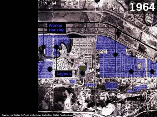 The aerial image from 1964 highlighting the housing referenced in the previous slide